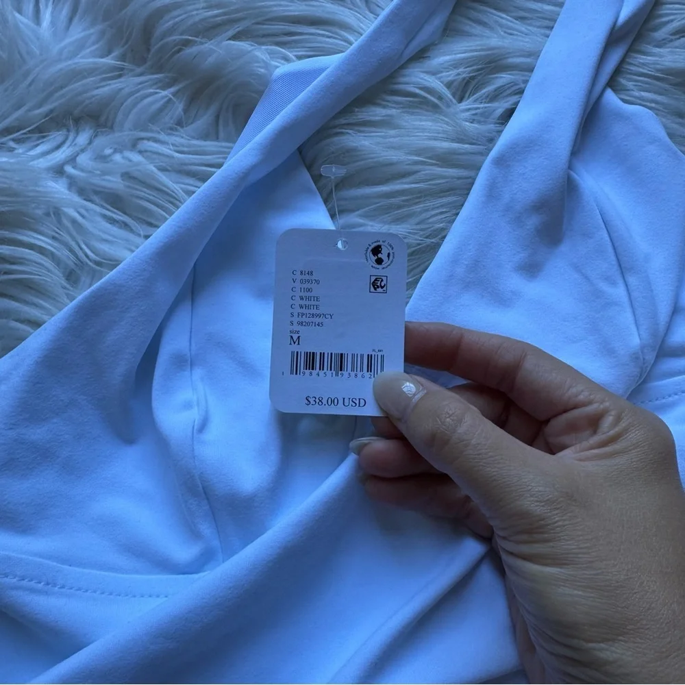 NWT Free People Have It All Halter Top in white